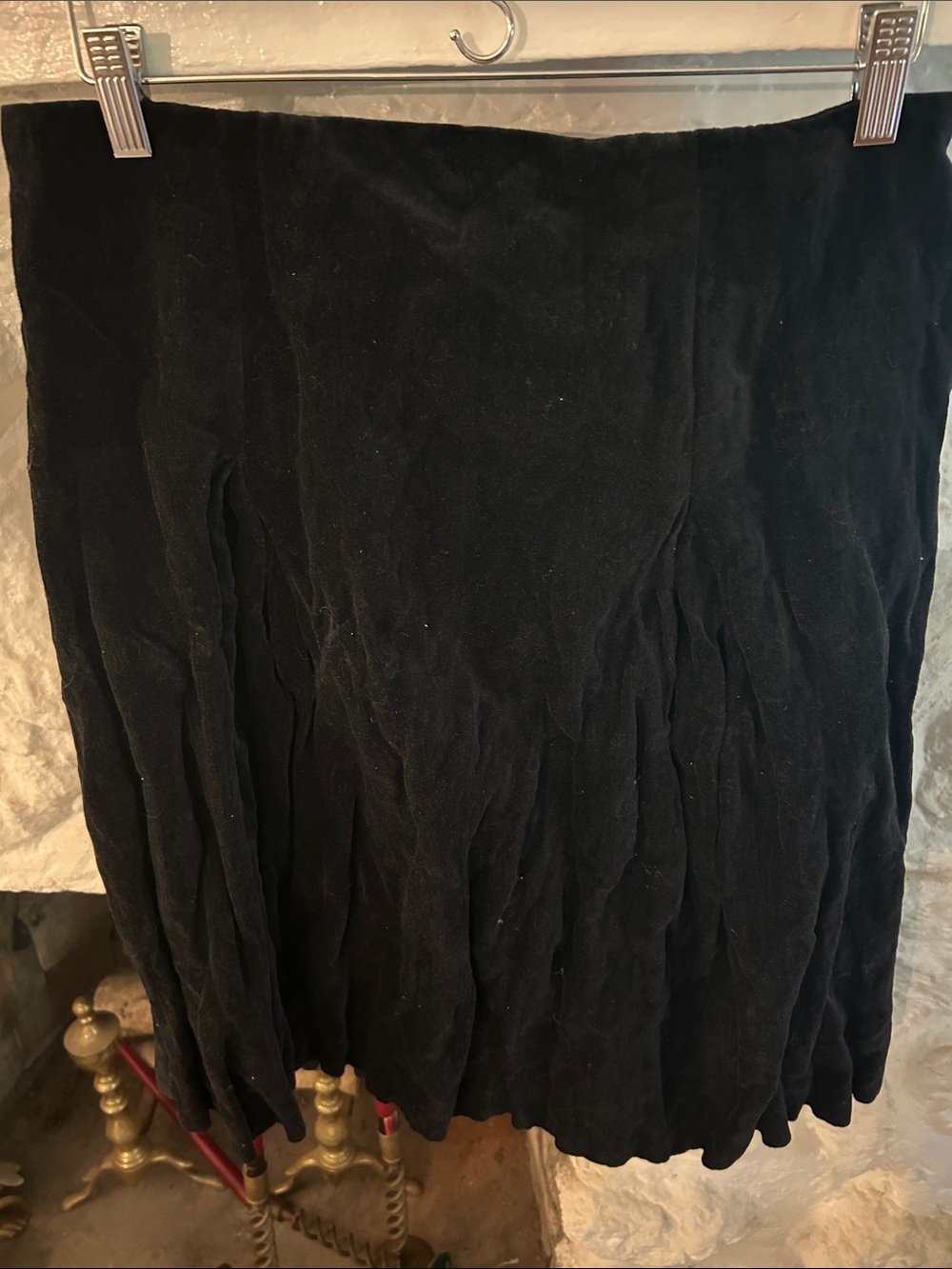 Celine velvet Navy Pleated Skirt